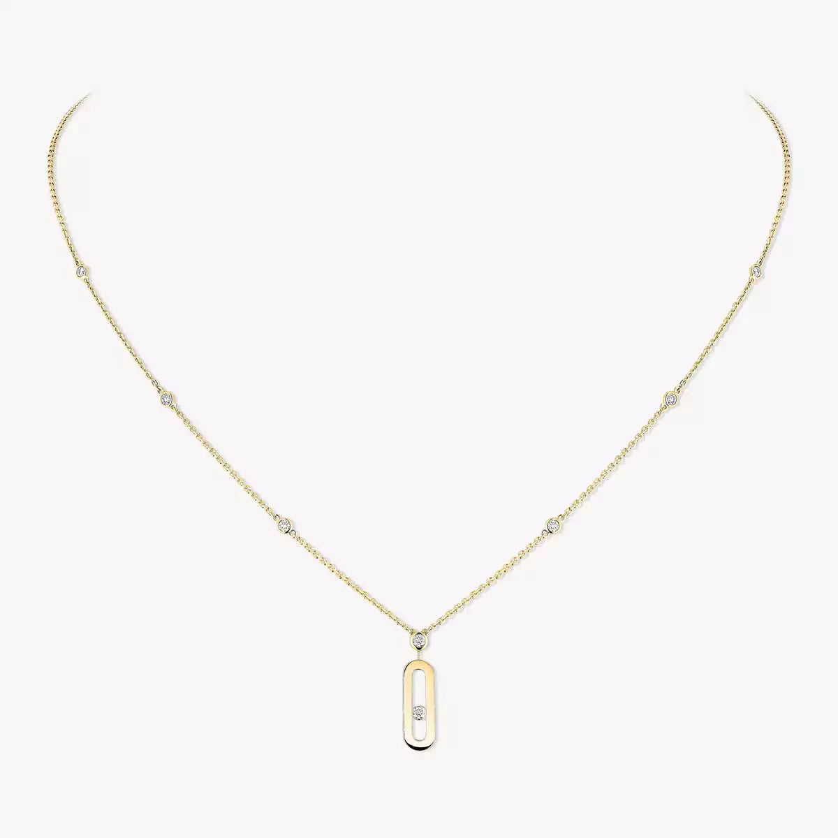 [Super CiCi] Move Uno Gold Diamond Long Necklace