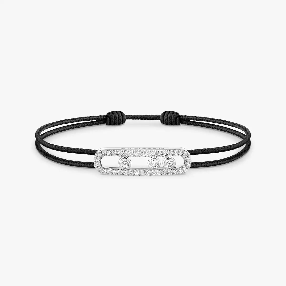 [Super CiCi]Messika Care(s) Armband mit rosa Kordel und Pavé-Diamanten