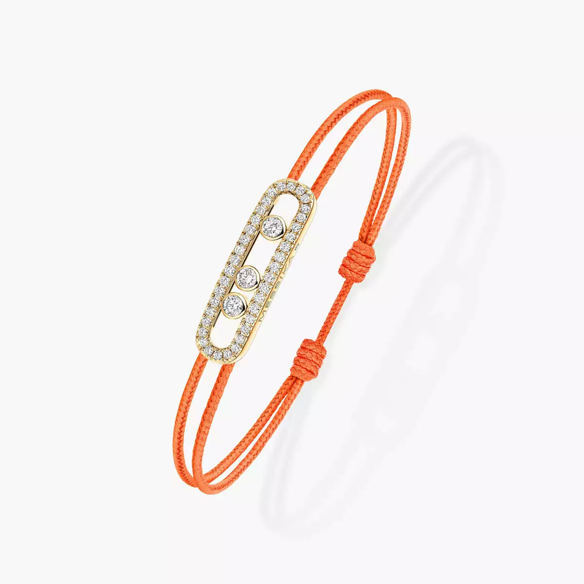 [Super CiCi]Messika Care(s) Armband mit rosa Kordel und Pavé-Diamanten
