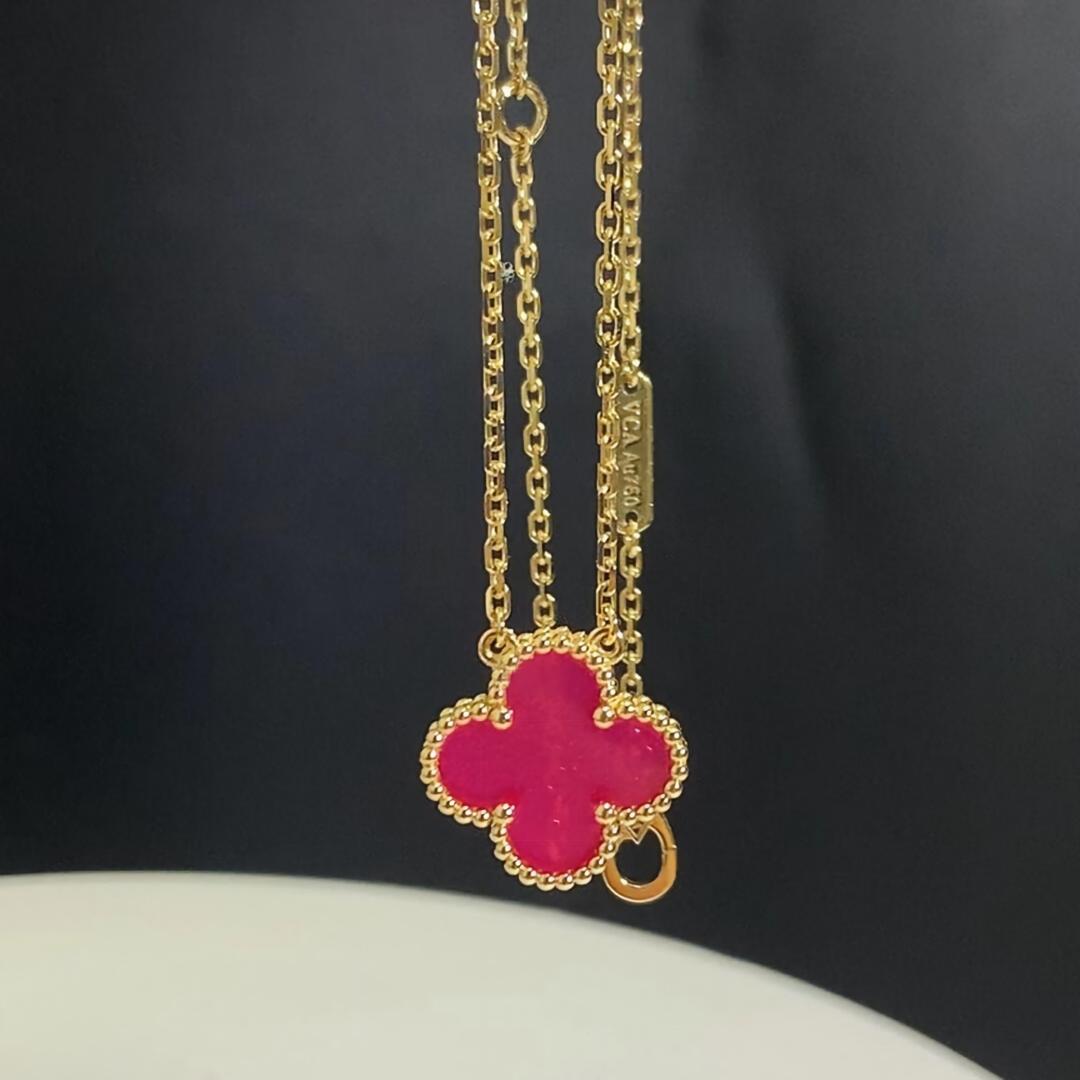 [Super CiCi] NEUE KLEEBALL-HALSKETTE 15 MM ROSA EMAILLE