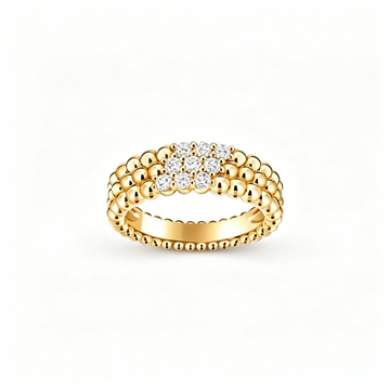 [Super CiCi] THREE-ROW DIAMOND RING