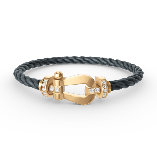 [Super CiCi ]FORCE LARGE HORSESHOE HALF DIAMOND BRACELET GOLD