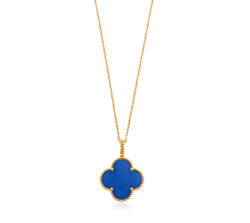 [Super CiCi ]CLOVER 25MM HALSKETTE TÜRKIS ROSÉGOLD