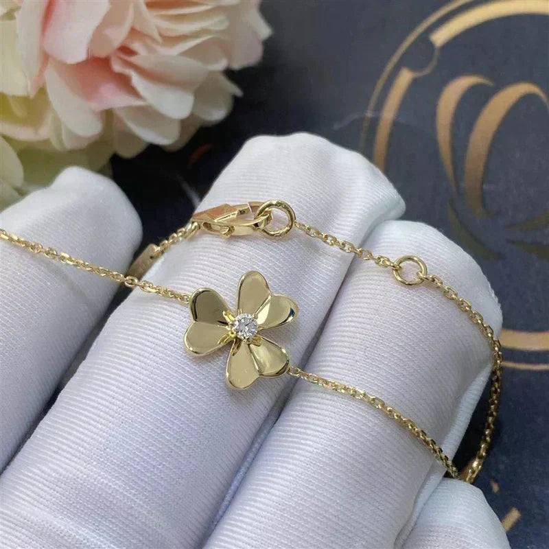 [Super CiCi ]FRIVOLE GOLD FLOWER PINK MALACHITE BRACELET