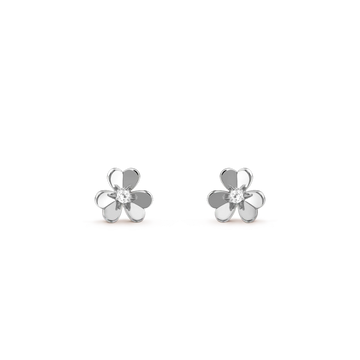 [Super CiCi ]FRIVOLE MINI SILVER FLOWER EARRINGS
