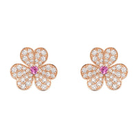 [Bieber Jewelry ]FRIVOLE PINK GOLD FLOWER DIAMOND EARRINGS