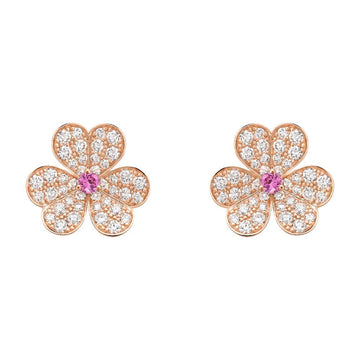 [Super CiCi ]FRIVOLE BLUMEN-OHRRINGE AUS ROSÉGOLD MIT DIAMANTEN