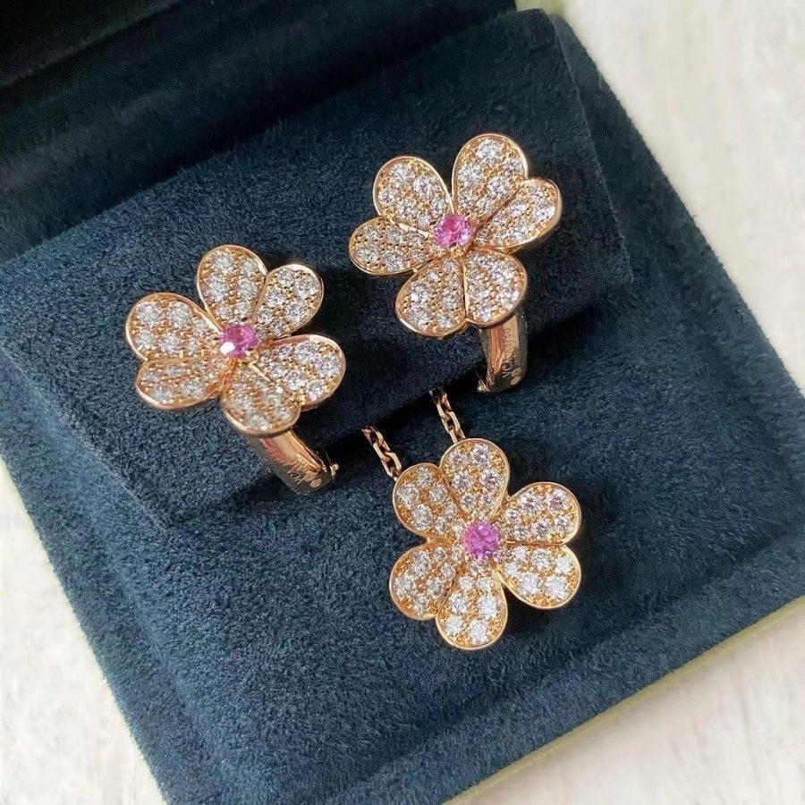 [Super CiCi ]FRIVOLE ROSE GOLD FLOWER DIAMOND NECKLACE