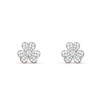 [Bieber Jewelry ]FRIVOLE SILVER FLOWER DIAMOND EARRINGS