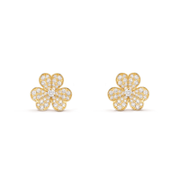 [Bieber Jewelry ]FRIVOLE GOLD FLOWER DIAMOND EARRINGS