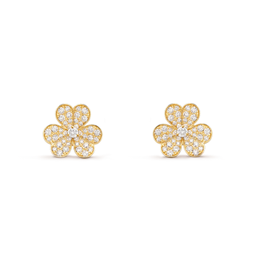 [Super CiCi ]FRIVOLE GOLD BLUMEN-DIAMANT-OHRRINGE