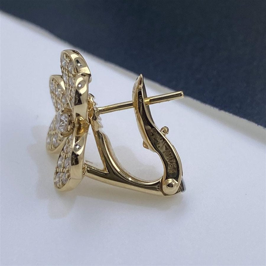 [Super CiCi ]FRIVOLE GOLD BLUMEN-DIAMANT-OHRRINGE