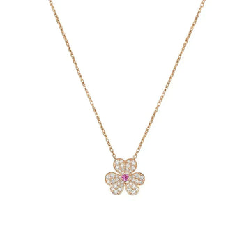 [Super CiCi ]FRIVOLE ROSE GOLD FLOWER DIAMOND NECKLACE