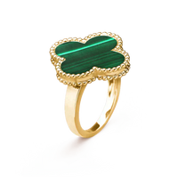 [Bieber Jewelry ]CLOVER MALACHITE RING