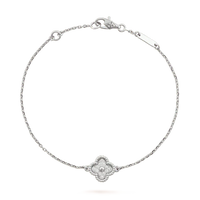 [CiCi Jewels] Armband mit Kleeblattmotiv, einzelne Blume, Silber