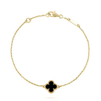 [CiCi Jewels]CLOVER ONYX SINGLE FLOWER BRACELET