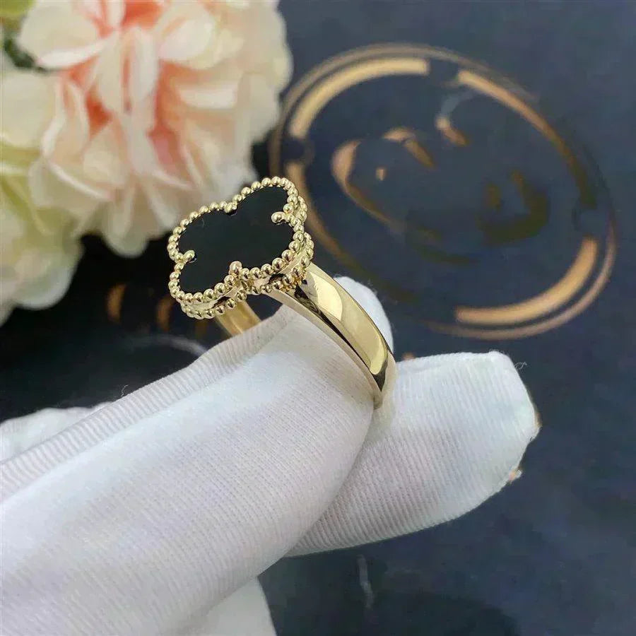 [Super CiCi ]CLOVER ONYX RING