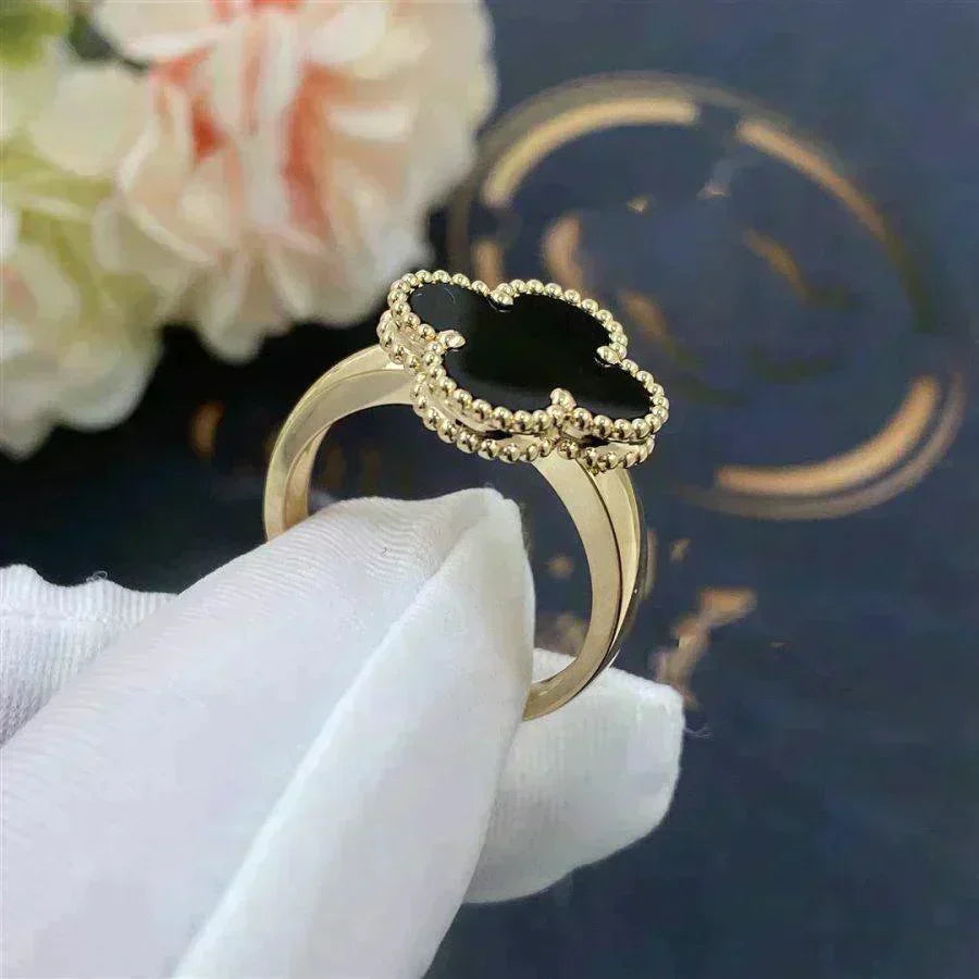 [Super CiCi ]CLOVER ONYX RING