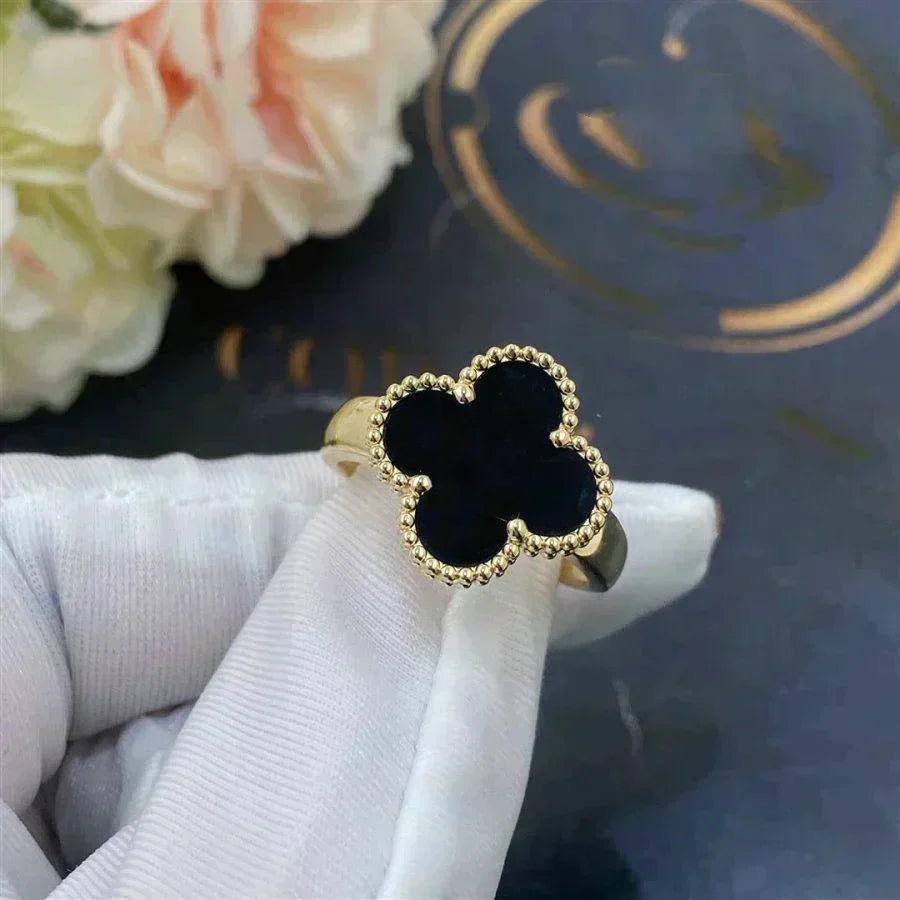[Super CiCi ]CLOVER ONYX RING