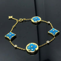 [Bieber Jewelry ]STAR AND SUN 4 MOTIF BLUE BRACELET