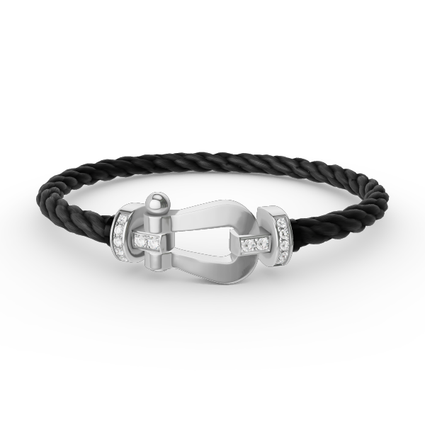 [Super CiCi ]FORCE LARGE HORSESHOE HALF DIAMOND BRACELET SILVER