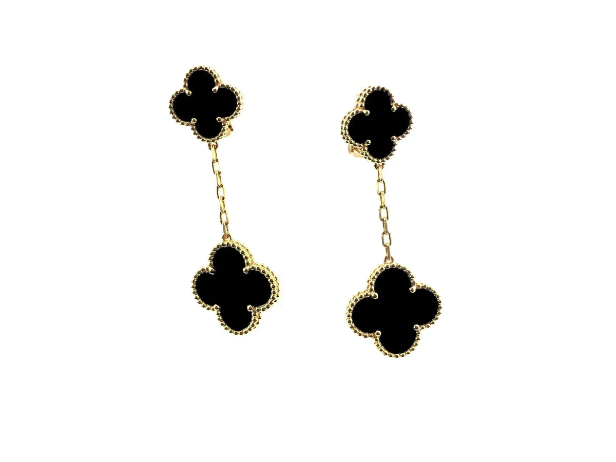 [Super CiCi ]CLOVER OHRRINGE MIT 2 MOTIVEN (MEHRERE AUSWAHLMÖGLICHKEITEN)