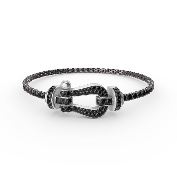 [Super CiCi ]FORCE GROSSES HUFEISEN-TENNISARMBAND MIT VOLLBESATZ